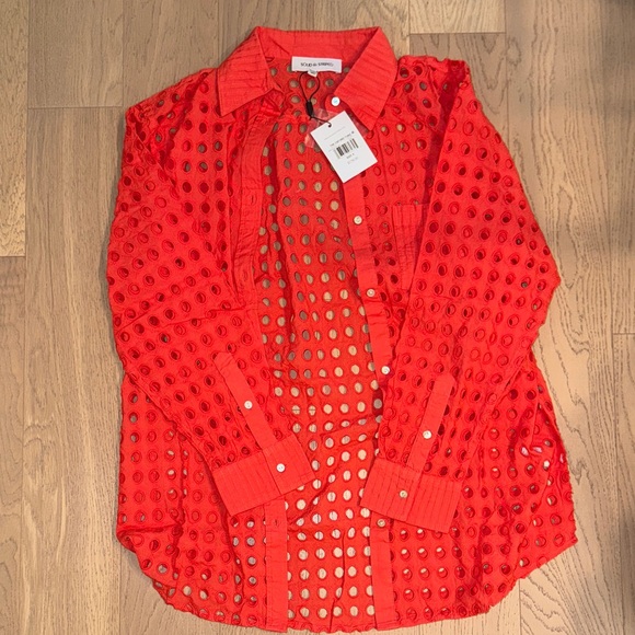 Solid & Striped Eyelet Button-Up Shirt - Picture 3 of 3